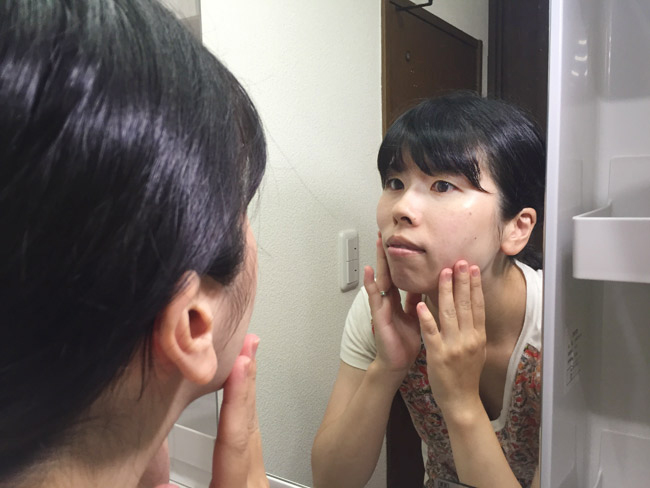 こんにゃくスポンジの効果をチェック中