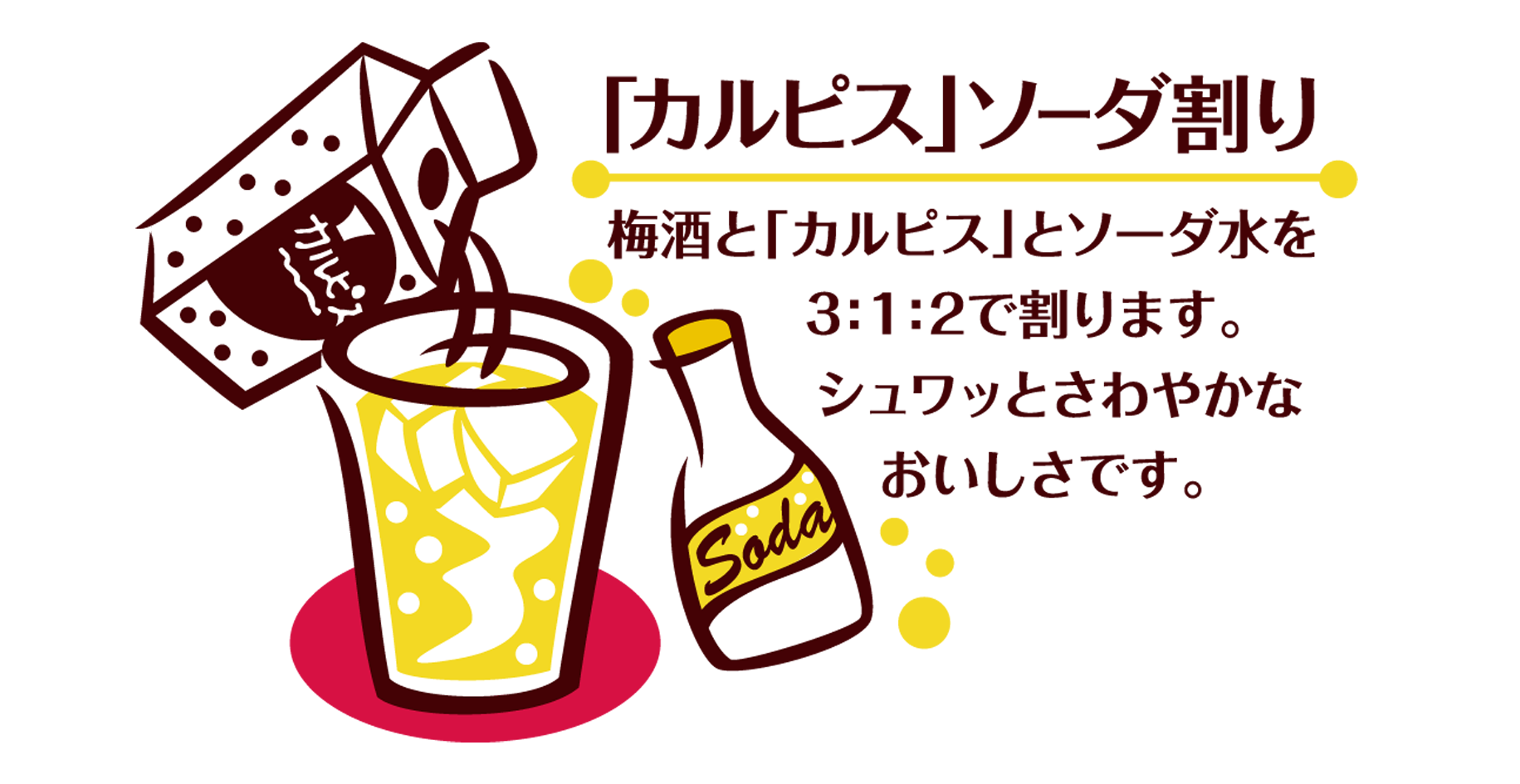 カルピスソーダ割り-白縁あり
